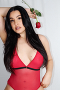 Mesh Plunge Teddy Red