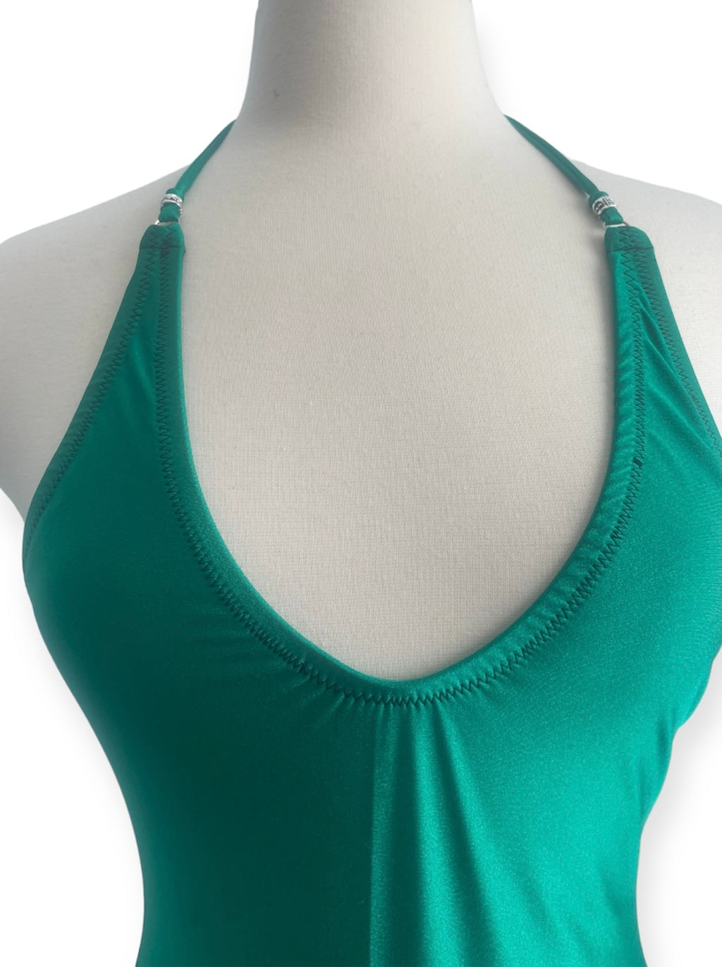 Tie Neck 1 Piece Swimsuit-Green